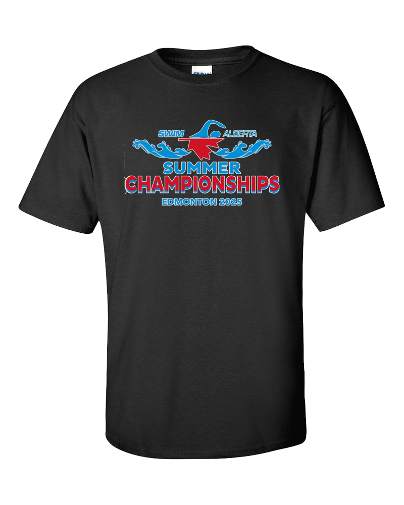 2025 Swim Alberta Summer Provincial Championships T-Shirt with Names on the Back