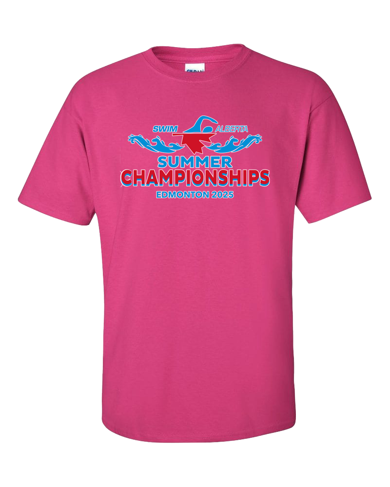2025 Swim Alberta Summer Provincial Championships T-Shirt with Names on the Back