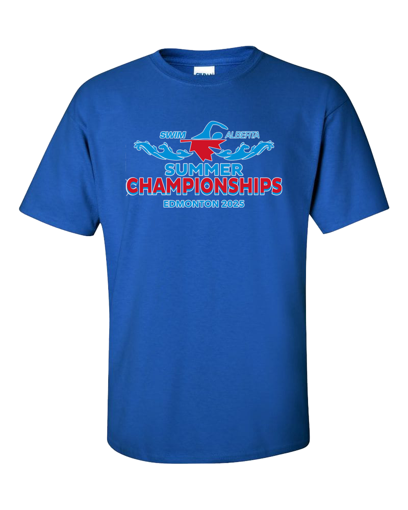 2025 Swim Alberta Summer Provincial Championships T-Shirt with Names on the Back