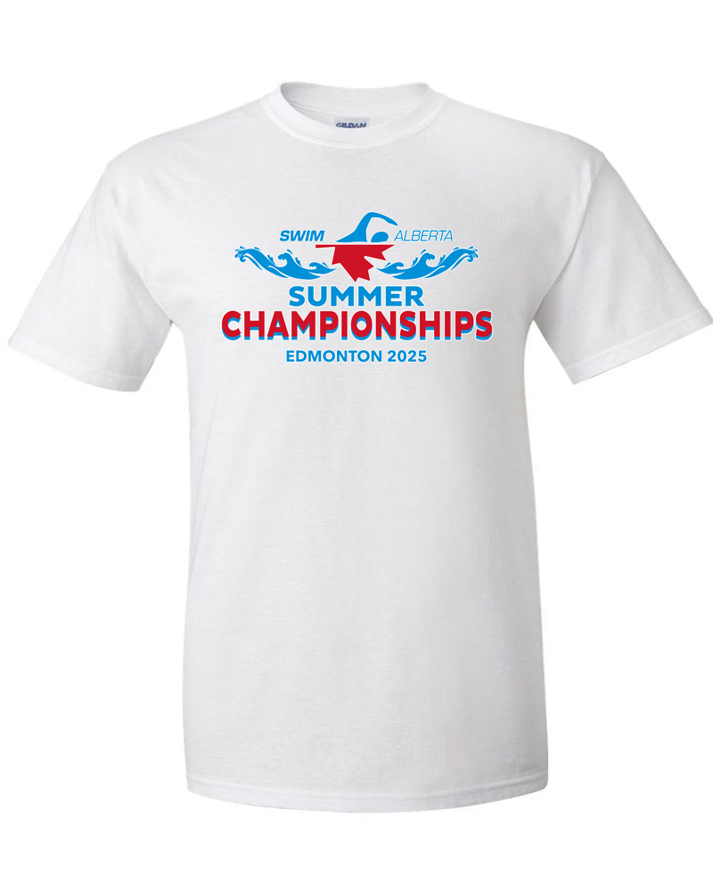 2025 Swim Alberta Summer Provincial Championships T-Shirt with Names on the Back