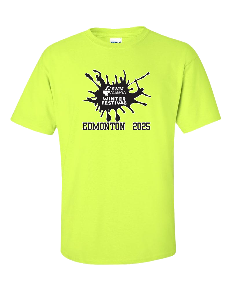 2025 Swim Alberta Winter Festival T-Shirt with Names on the Back