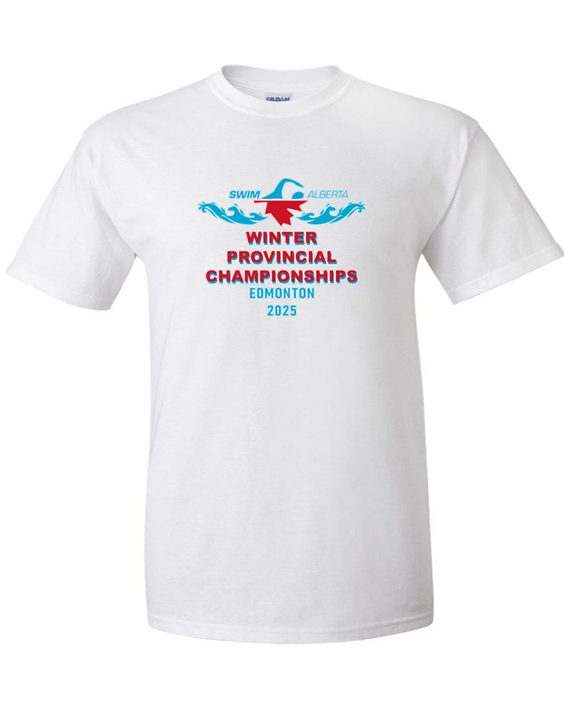 2025 Swim Alberta Winter Provincial Championships T-Shirt with Names on the Back