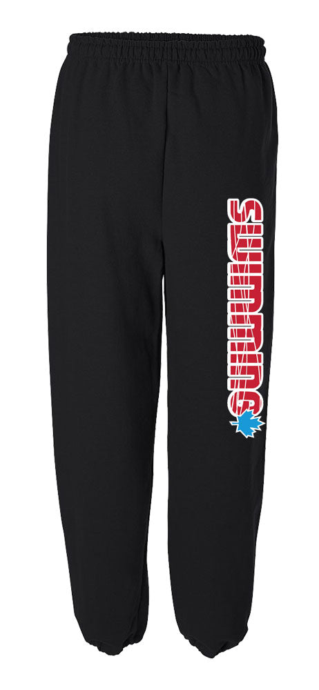 Red Swimming with Blue Maple Leaf Sweatpants