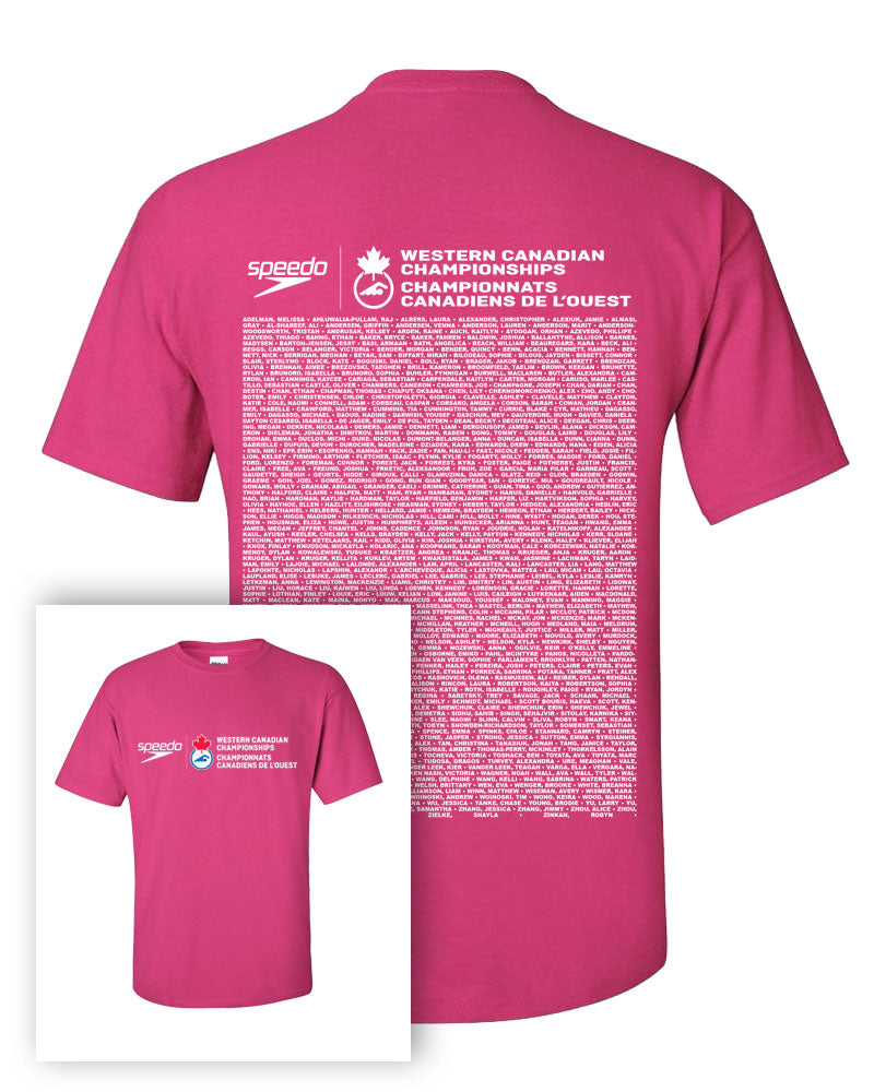 Swim Canada Westerns 2018 Short Sleeve T-Shirt With Names On Back