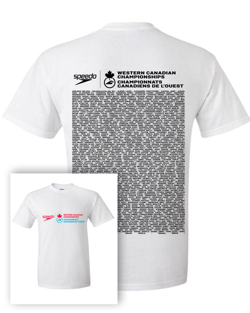Swim Canada Westerns 2018 Short Sleeve T-Shirt With Names On Back
