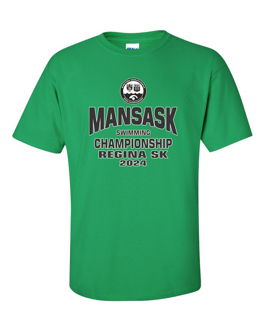 2024 ManSask Swimming Champiosnhip T-Shirt with Names on the Back