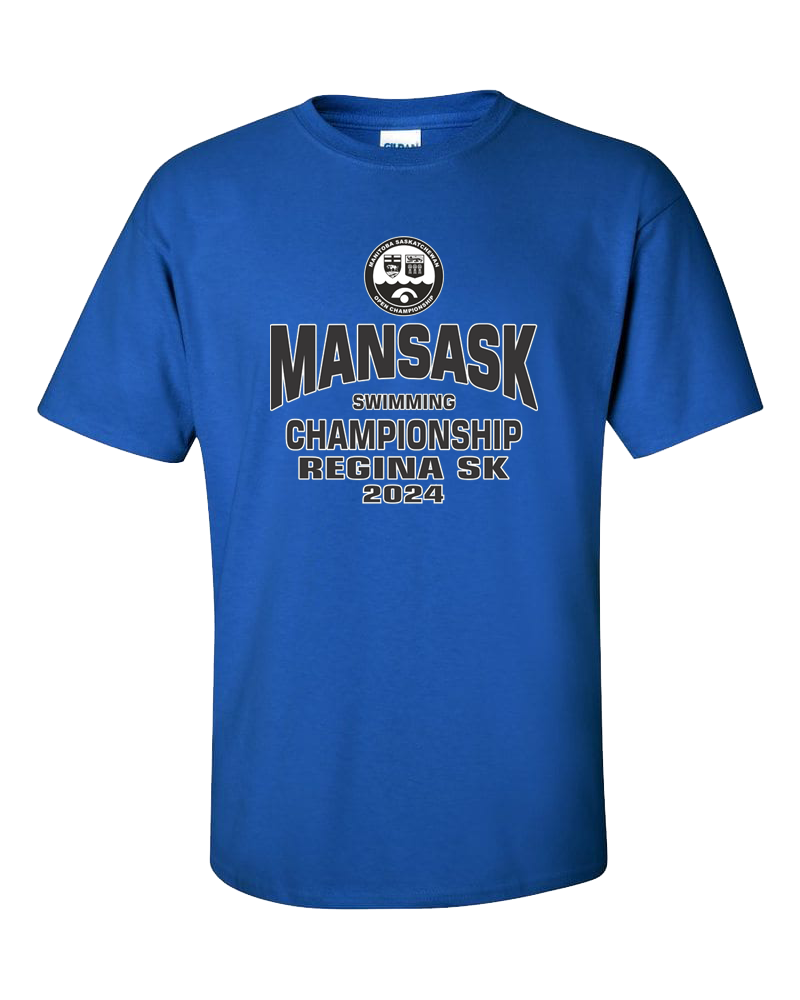 2024 ManSask Swimming Champiosnhip T-Shirt with Names on the Back