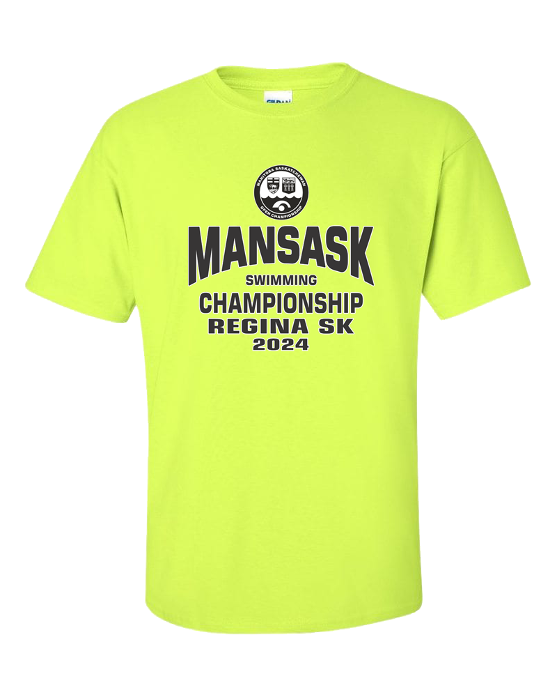 2024 ManSask Swimming Champiosnhip T-Shirt with Names on the Back