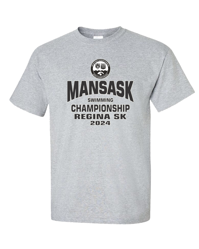 2024 ManSask Swimming Champiosnhip T-Shirt with Names on the Back