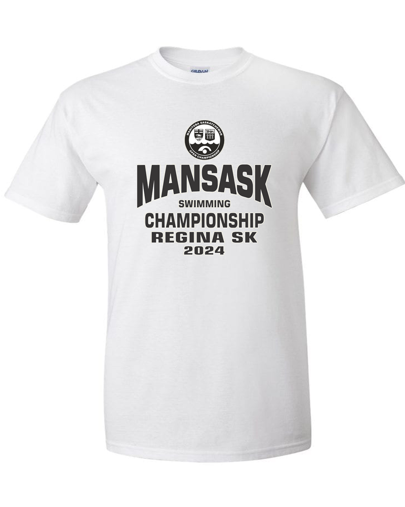 2024 ManSask Swimming Champiosnhip T-Shirt with Names on the Back