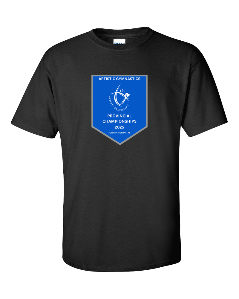 2025 Alberta Artistic Gymnastics Provincial Championships T-Shirt with Names on the Back