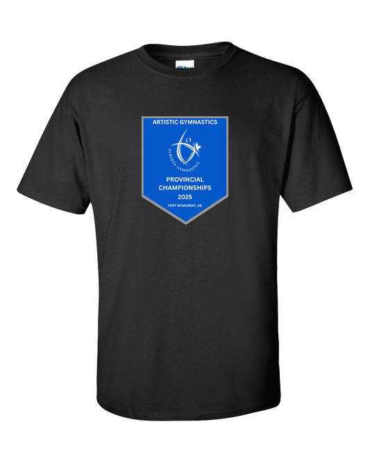 2025 Alberta Artistic Gymnastics Provincial Championships T-Shirt with Names on the Back