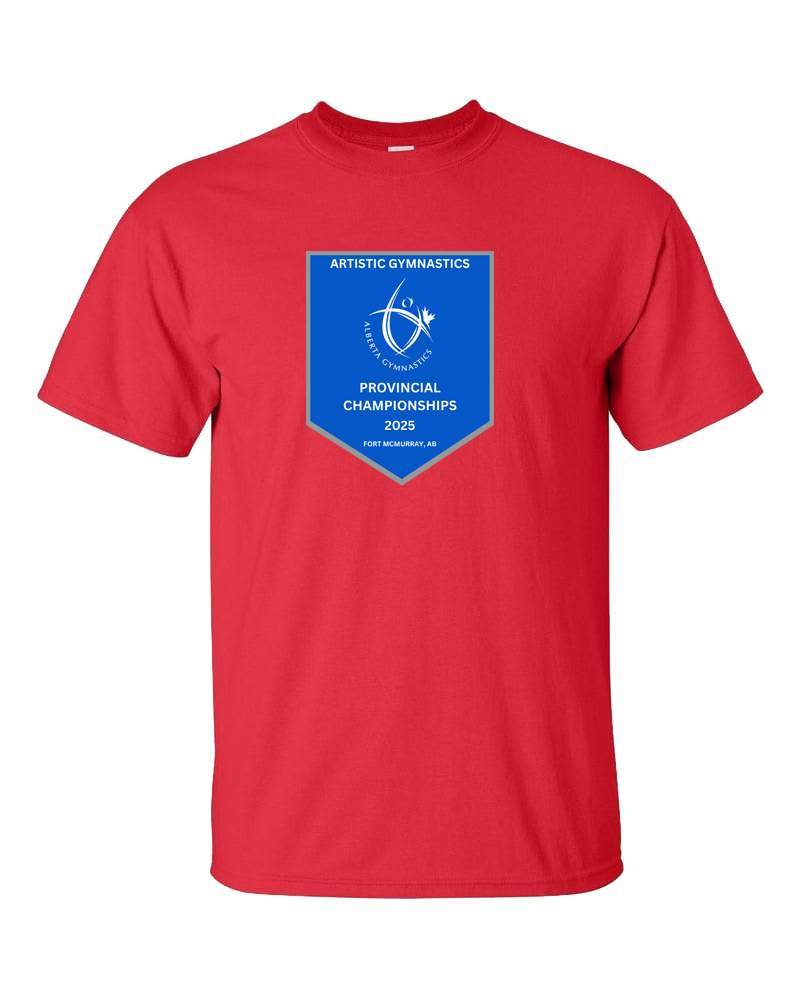 2025 Alberta Artistic Gymnastics Provincial Championships T-Shirt with Names on the Back