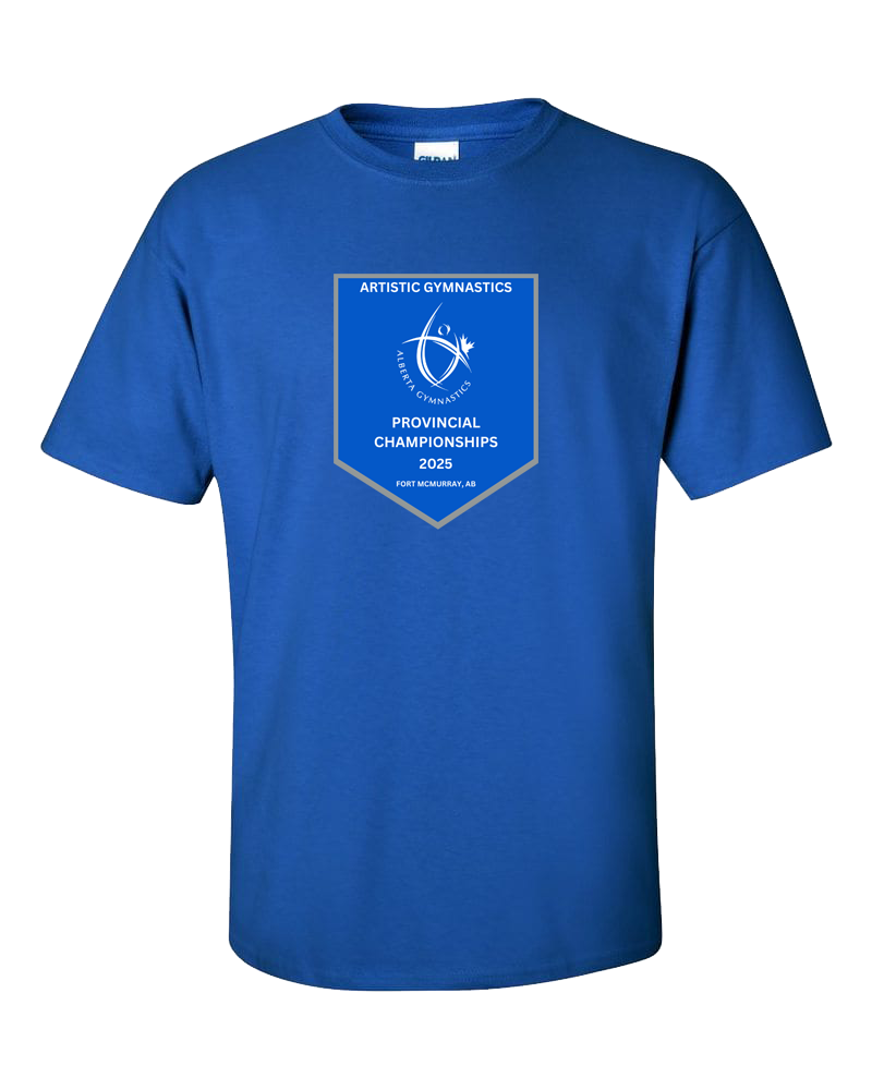 2025 Alberta Artistic Gymnastics Provincial Championships T-Shirt with Names on the Back