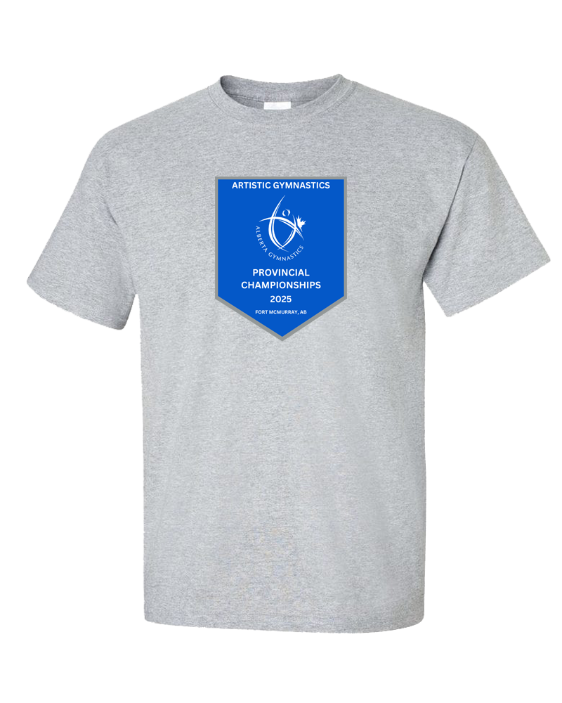 2025 Alberta Artistic Gymnastics Provincial Championships T-Shirt with Names on the Back