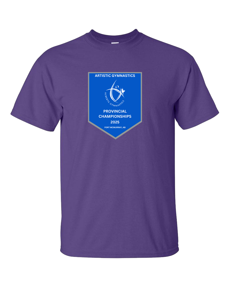 2025 Alberta Artistic Gymnastics Provincial Championships T-Shirt with Names on the Back
