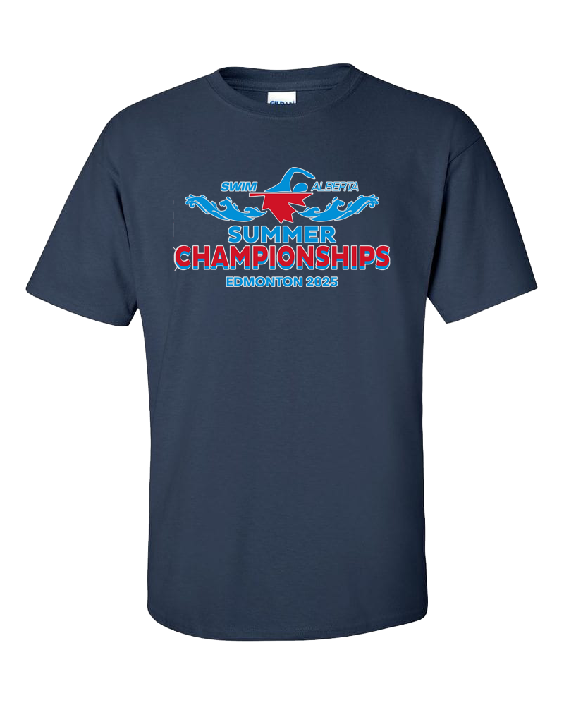 2025 Swim Alberta Summer Provincial Championships T-Shirt with Names on the Back