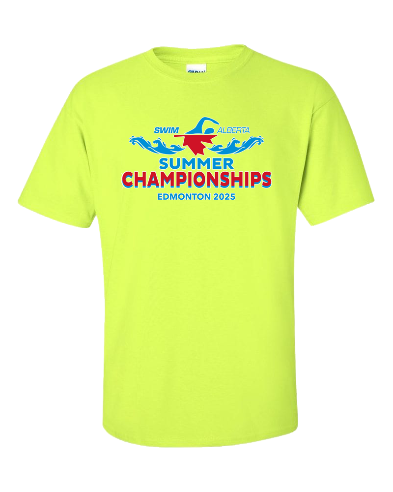 2025 Swim Alberta Summer Provincial Championships T-Shirt with Names on the Back