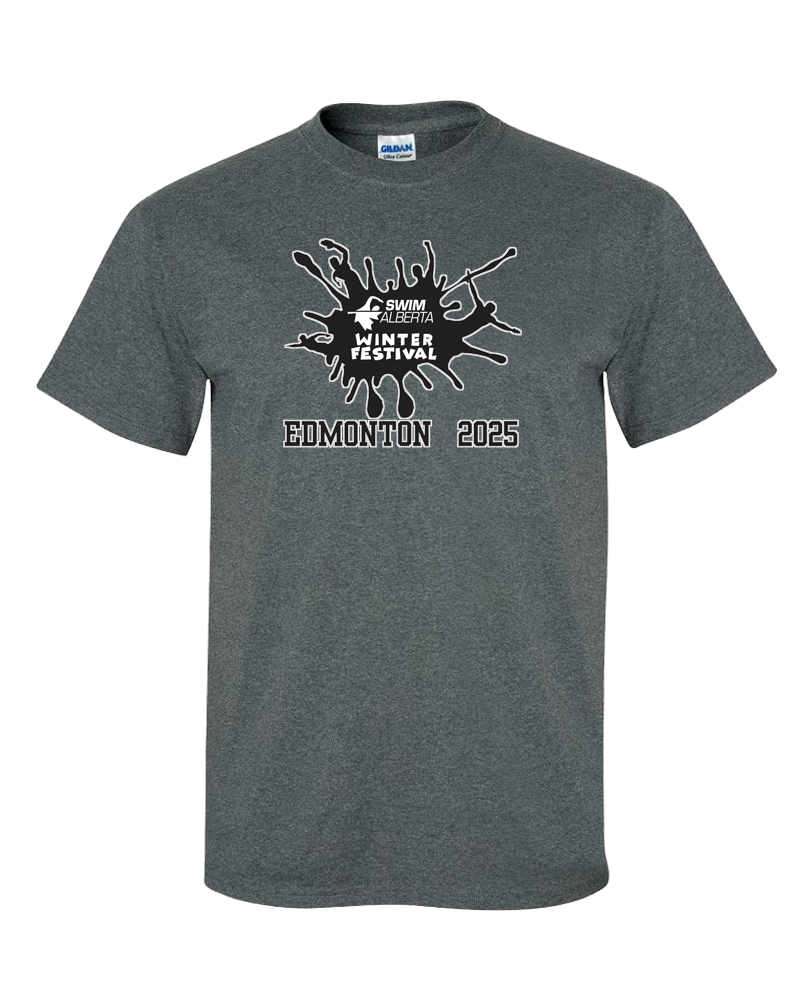 2025 Swim Alberta Winter Festival T-Shirt with Names on the Back