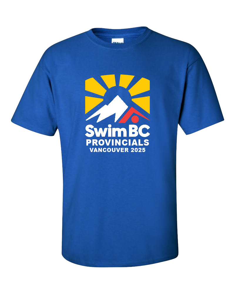 2025 Swim BC Summer Provincial Championships T-Shirt with Names on the Back