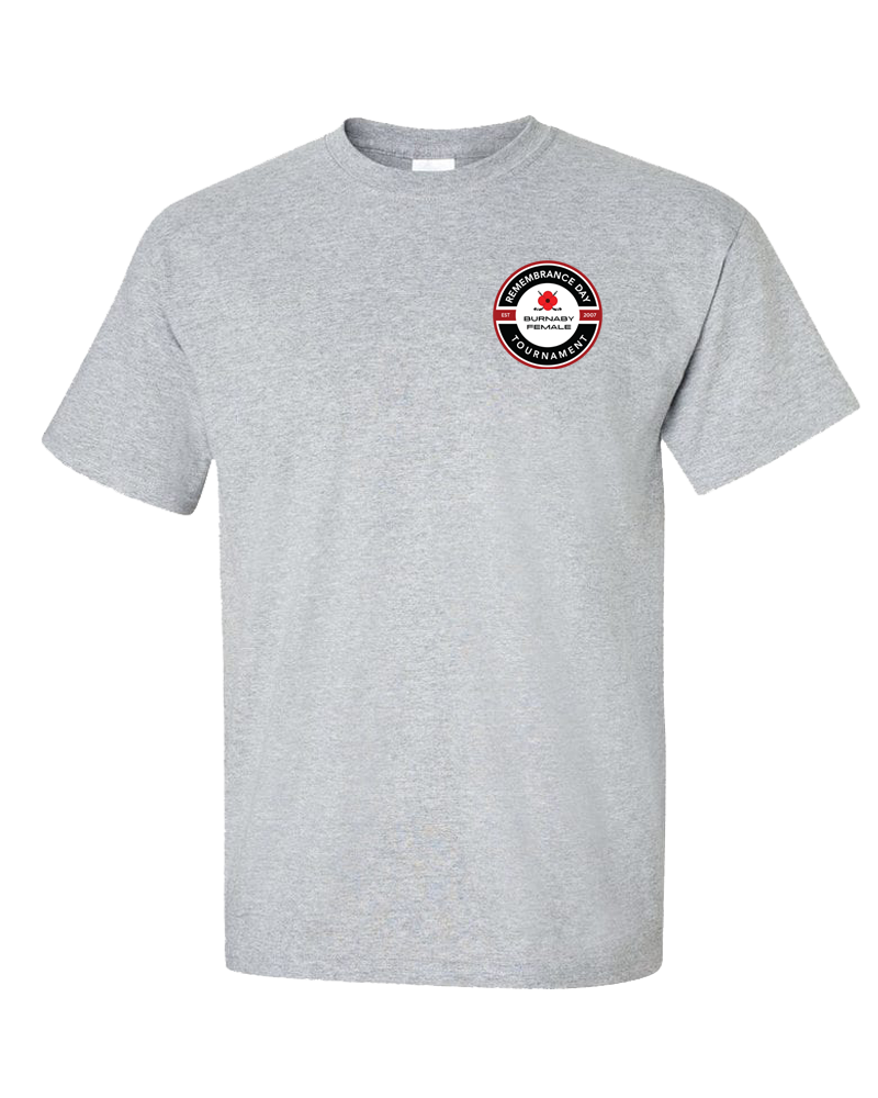 2023 Burnaby Wildcats Remembrance Day Competition Short Sleeve T-Shirt with Team Names on the Back