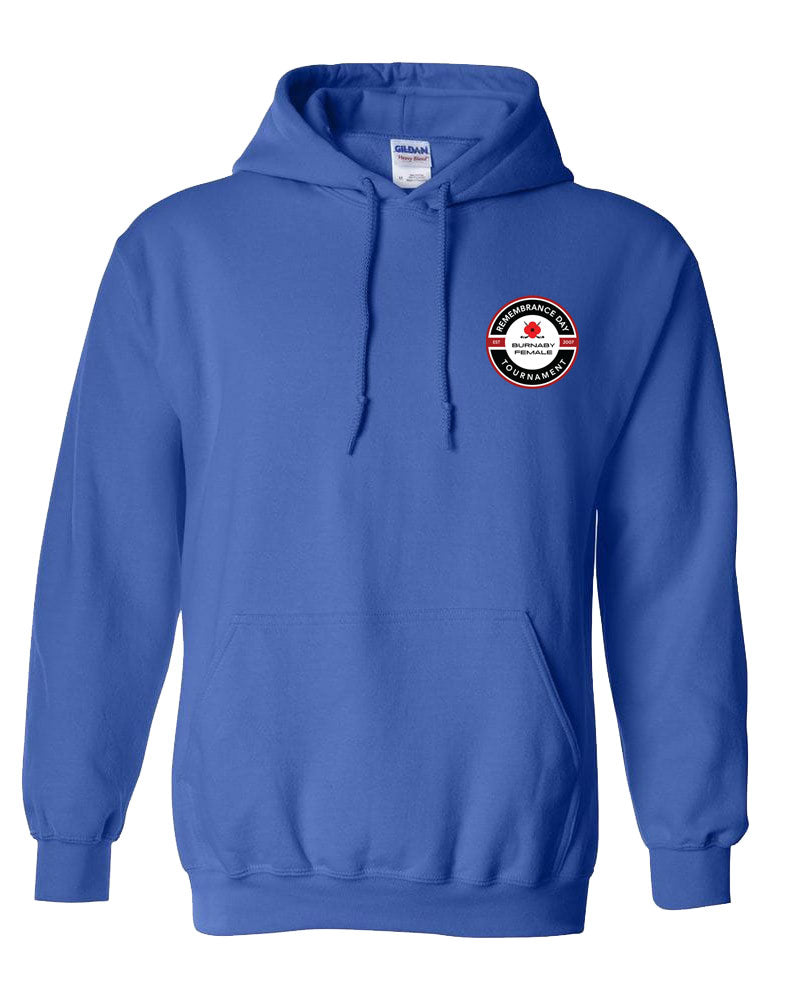 2023 Burnaby Wildcats Remembrance Day Competition Hooded Sweatshirt With Team Names on the Back