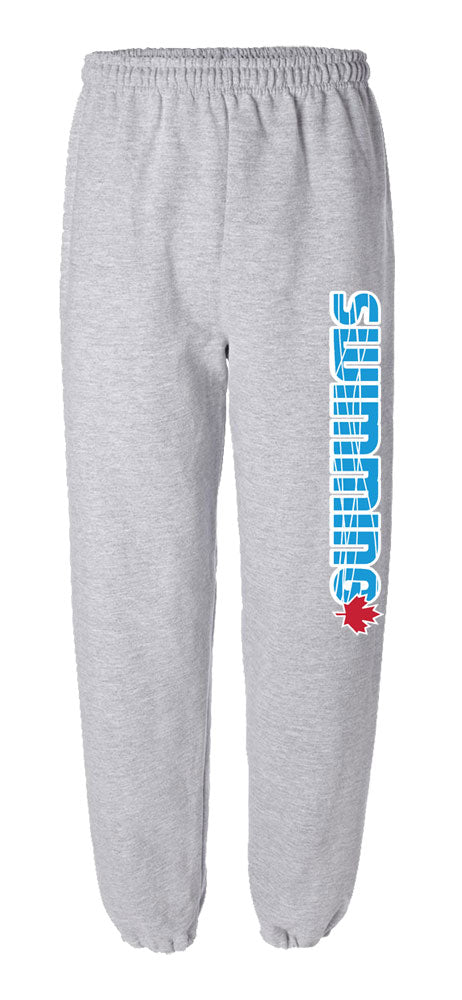 Blue Swimming with Red Maple Leaf Sweatpants