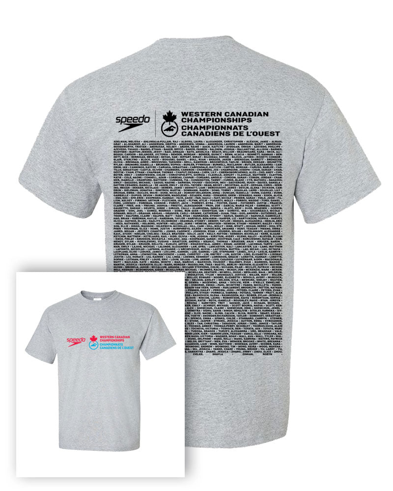 Swim Canada Westerns 2018 Short Sleeve T-Shirt With Names On Back