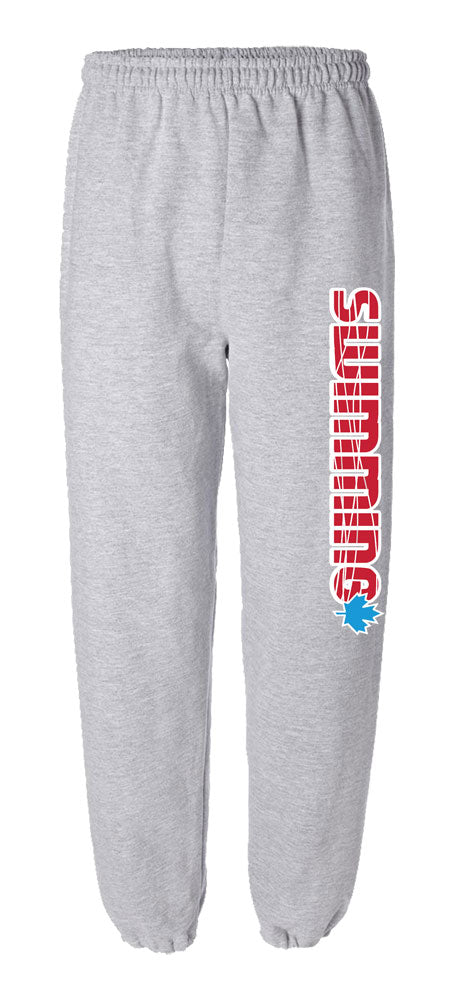 Red Swimming with Blue Maple Leaf Sweatpants